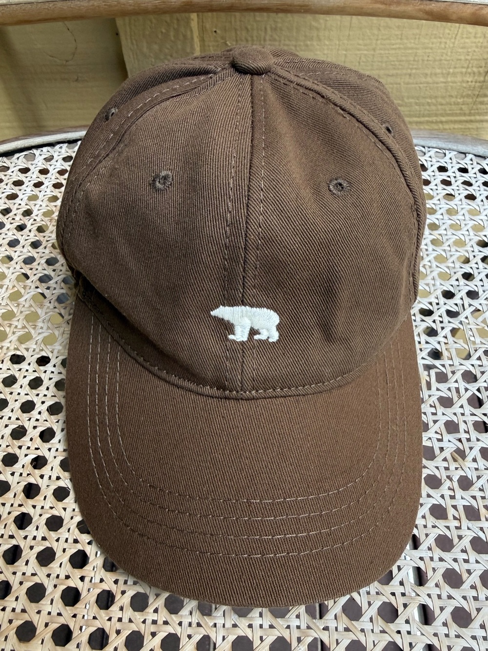 Brown Bear Embroidered Dad Hat White Polar Bear Adjustable Baseball Cap